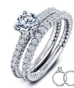 Sterling Silver Double Engagement Ring