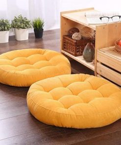 Pillow Fiber Filled Round Pouf