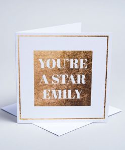 Personalized Card-Gold and white
