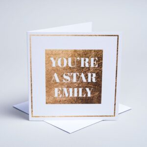 Personalized Card-Gold and white