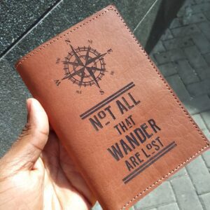 100% leather passport wallet in Kenya personalized with custom text
